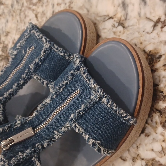 New Michael Michael Kors Berkley Espadrille Wedge Frayed Sandal  Women's 10 - Picture 11 of 16